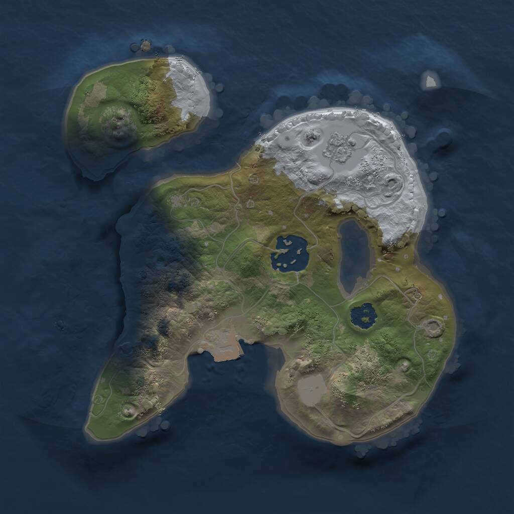 Rust Map: Procedural Map, Size: 2000, Seed: 722250661, 3 Monuments