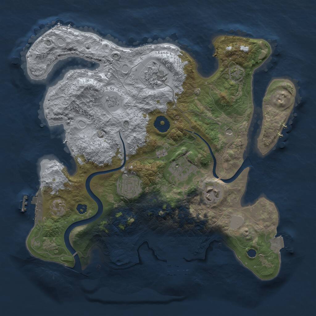Rust Map: Procedural Map, Size: 3000, Seed: 89762, 10 Monuments