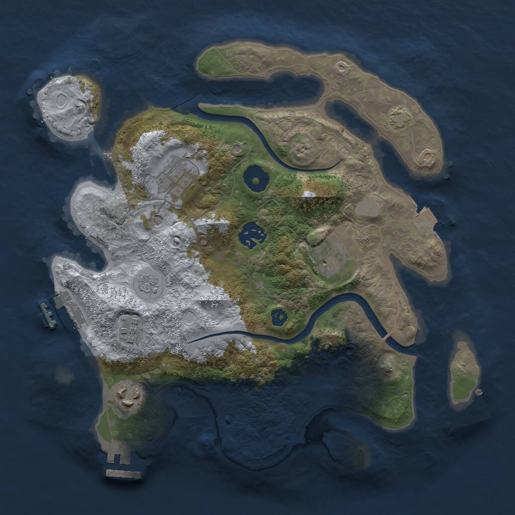 Rust Map: Procedural Map, Size: 3000, Seed: 1893047076, 11 Monuments