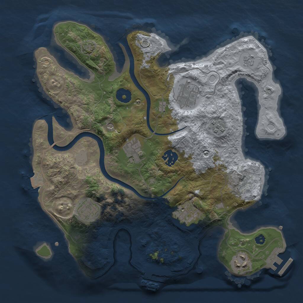 Rust Map: Procedural Map, Size: 3000, Seed: 62336, 13 Monuments