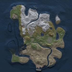 Thumbnail Rust Map: Procedural Map, Size: 3000, Seed: 1331248570, 11 Monuments