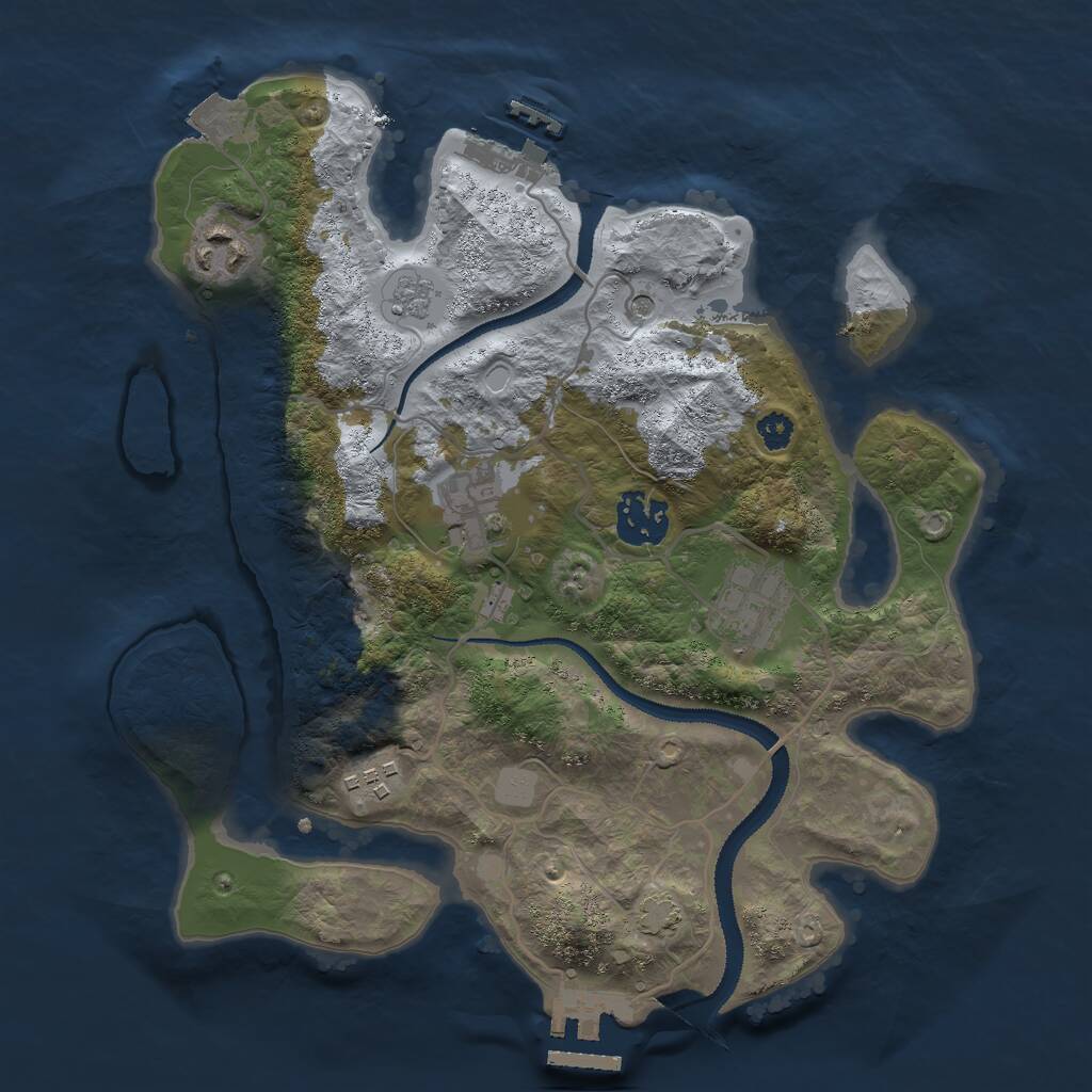 Rust Map: Procedural Map, Size: 3000, Seed: 1331248570, 11 Monuments