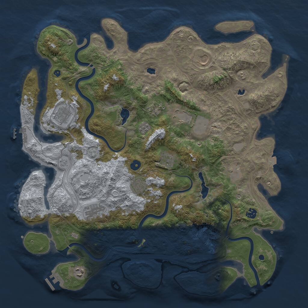 Rust Map: Procedural Map, Size: 4500, Seed: 1612982244, 17 Monuments