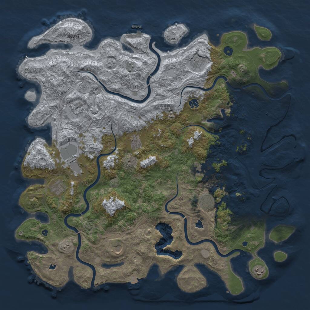 Rust Map: Procedural Map, Size: 4965, Seed: 1810713263, 17 Monuments