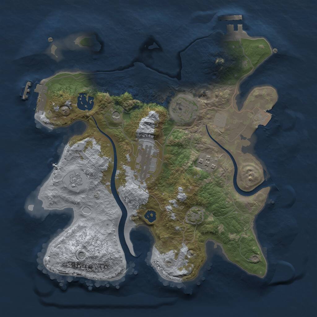 Rust Map: Procedural Map, Size: 2700, Seed: 299901587, 10 Monuments