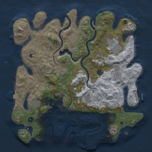 Thumbnail Rust Map: Procedural Map, Size: 4000, Seed: 253972308, 16 Monuments