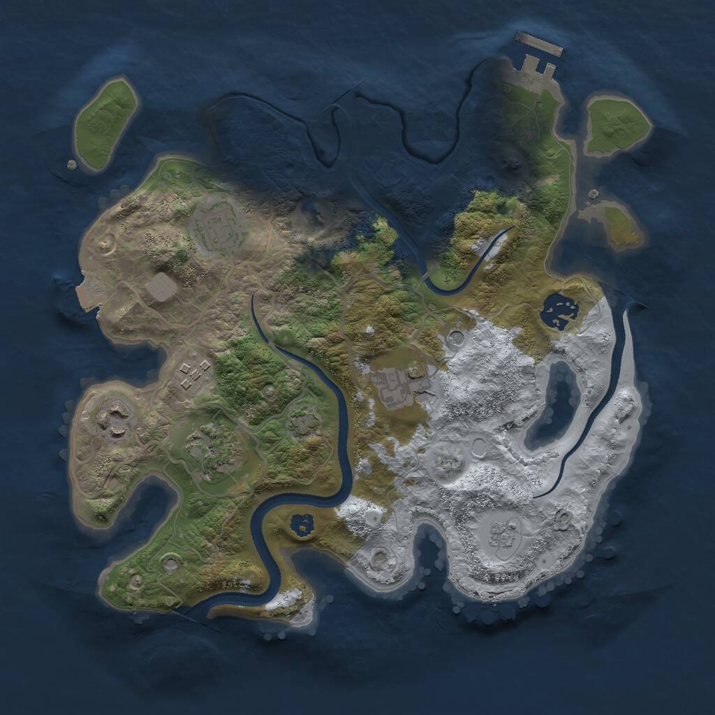 Rust Map: Procedural Map, Size: 3000, Seed: 1853674, 11 Monuments