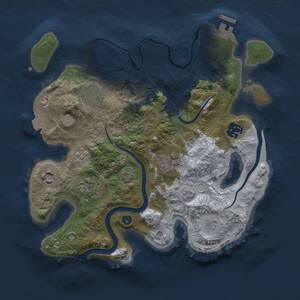 Thumbnail Rust Map: Procedural Map, Size: 3000, Seed: 1853674, 11 Monuments