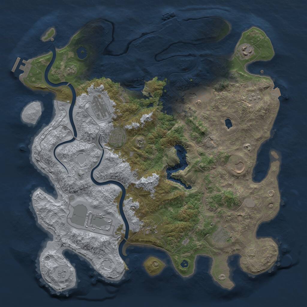 Rust Map: Procedural Map, Size: 4000, Seed: 936092641, 15 Monuments