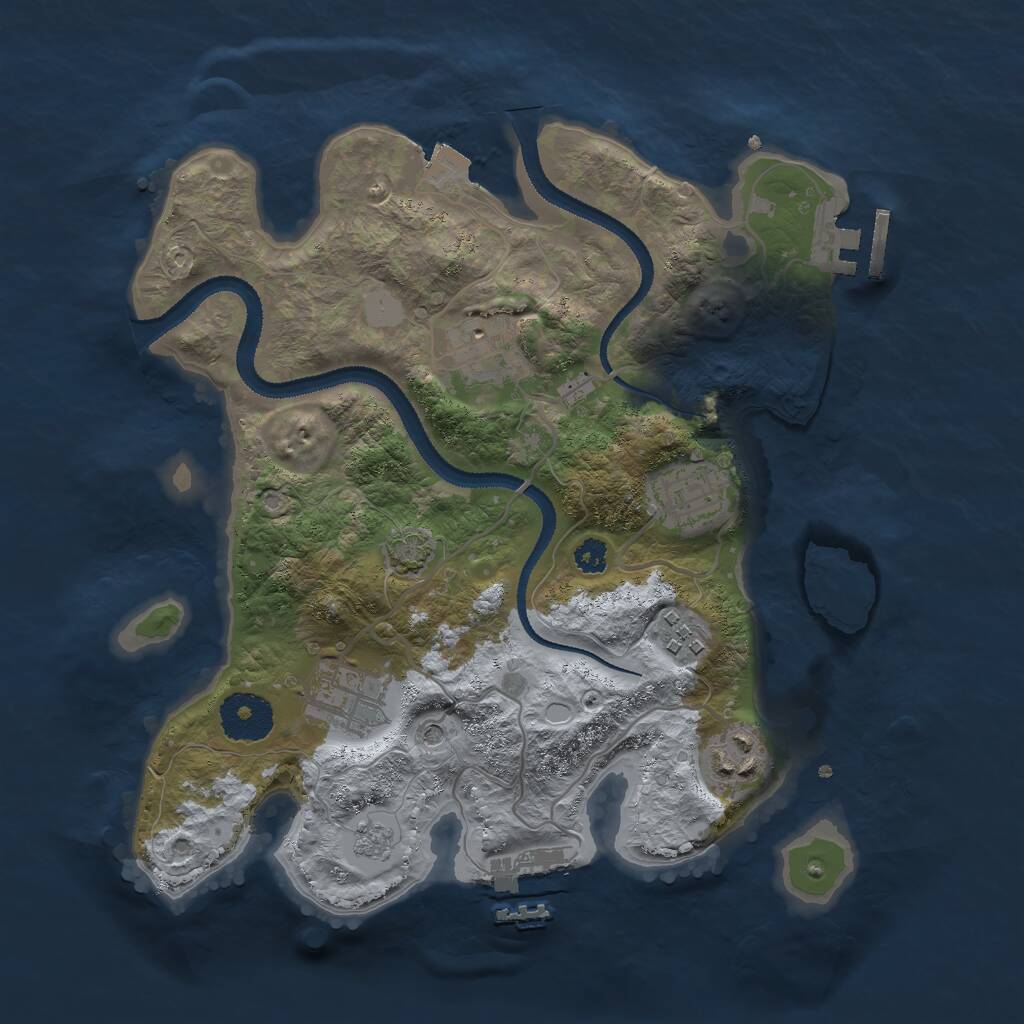 Rust Map: Procedural Map, Size: 3000, Seed: 892774058, 11 Monuments