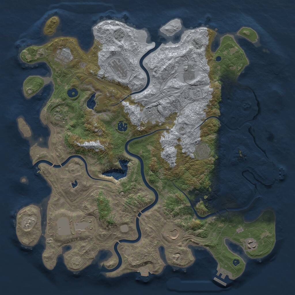 Rust Map: Procedural Map, Size: 4351, Seed: 48368, 17 Monuments