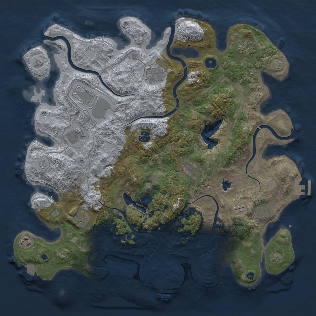 Rust Map: Procedural Map, Size: 4250, Seed: 11029, 16 Monuments