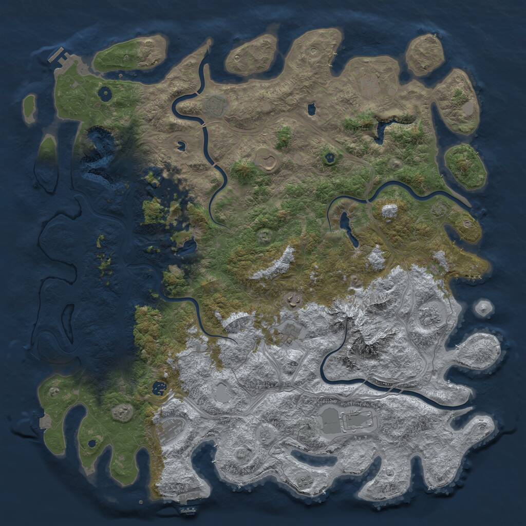 Rust Map: Procedural Map, Size: 5500, Seed: 996840541, 17 Monuments