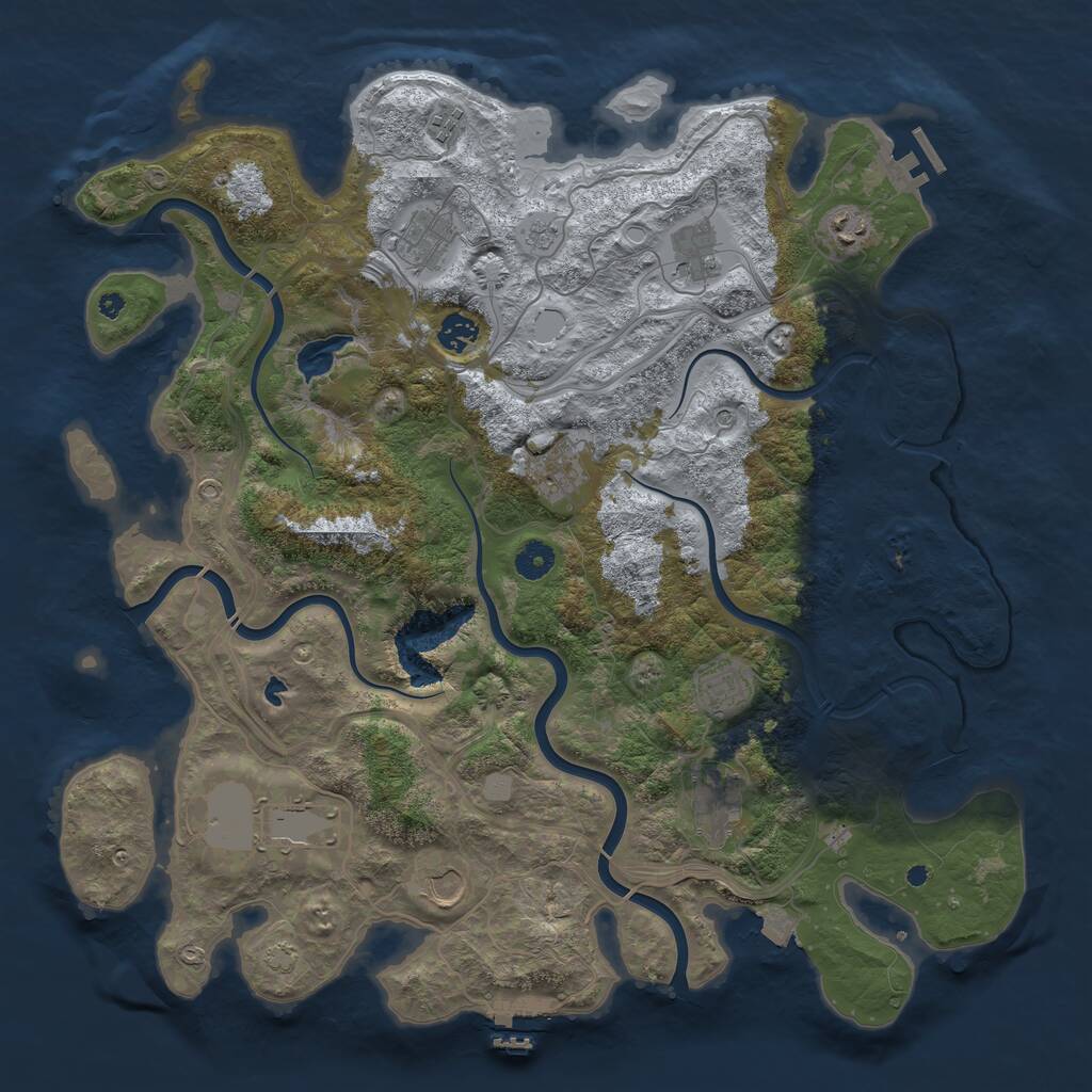 Rust Map: Procedural Map, Size: 4301, Seed: 48368, 16 Monuments