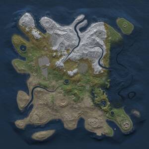 Thumbnail Rust Map: Procedural Map, Size: 3500, Seed: 1169960231, 11 Monuments