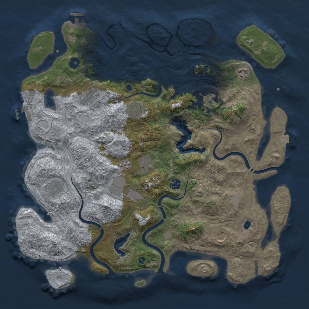 Rust Map: Procedural Map, Size: 4301, Seed: 1542079465, 16 Monuments