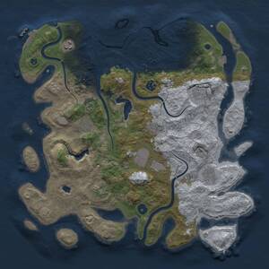Thumbnail Rust Map: Procedural Map, Size: 4000, Seed: 759071038, 14 Monuments