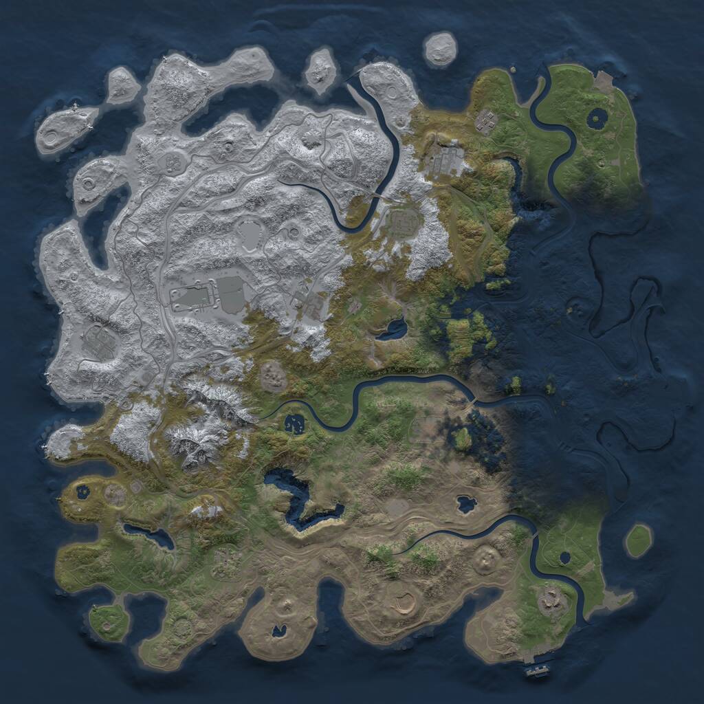 Rust Map: Procedural Map, Size: 5000, Seed: 146737, 17 Monuments