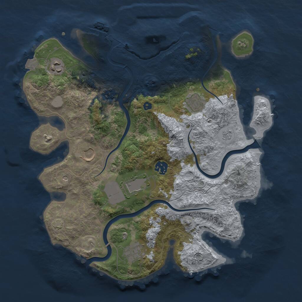 Rust Map: Procedural Map, Size: 3500, Seed: 1234544, 13 Monuments