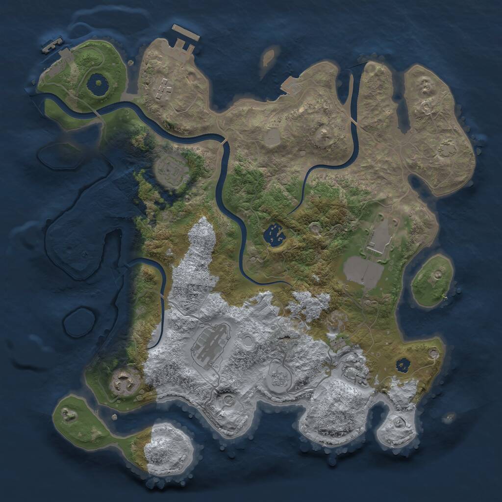 Rust Map: Procedural Map, Size: 3500, Seed: 78898, 13 Monuments