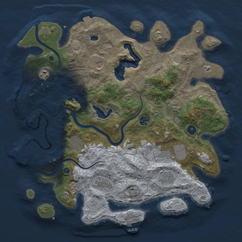 Rust Map: Procedural Map, Size: 4000, Seed: 212819765, 15 Monuments