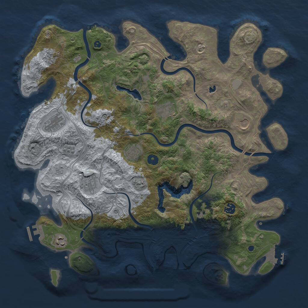 Rust Map: Procedural Map, Size: 4250, Seed: 1254665, 15 Monuments