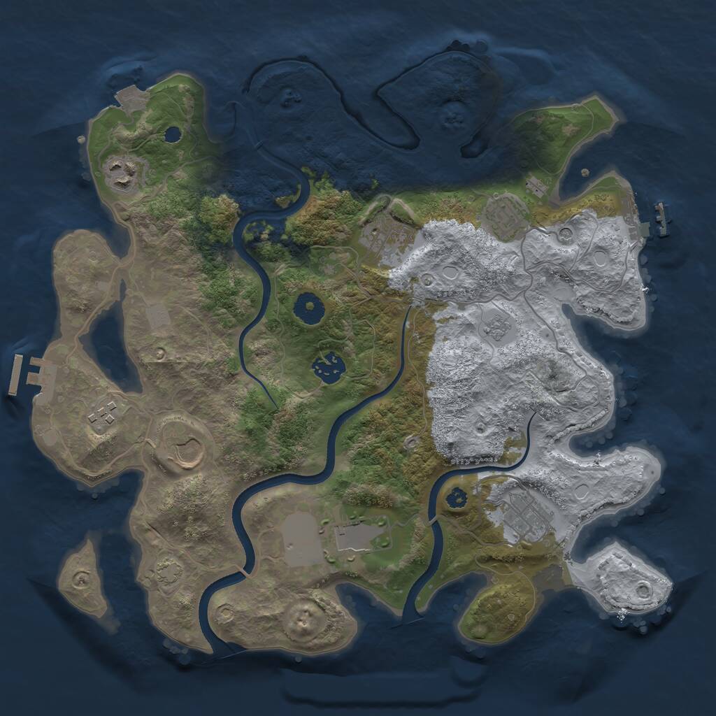 Rust Map: Procedural Map, Size: 3500, Seed: 140434, 14 Monuments