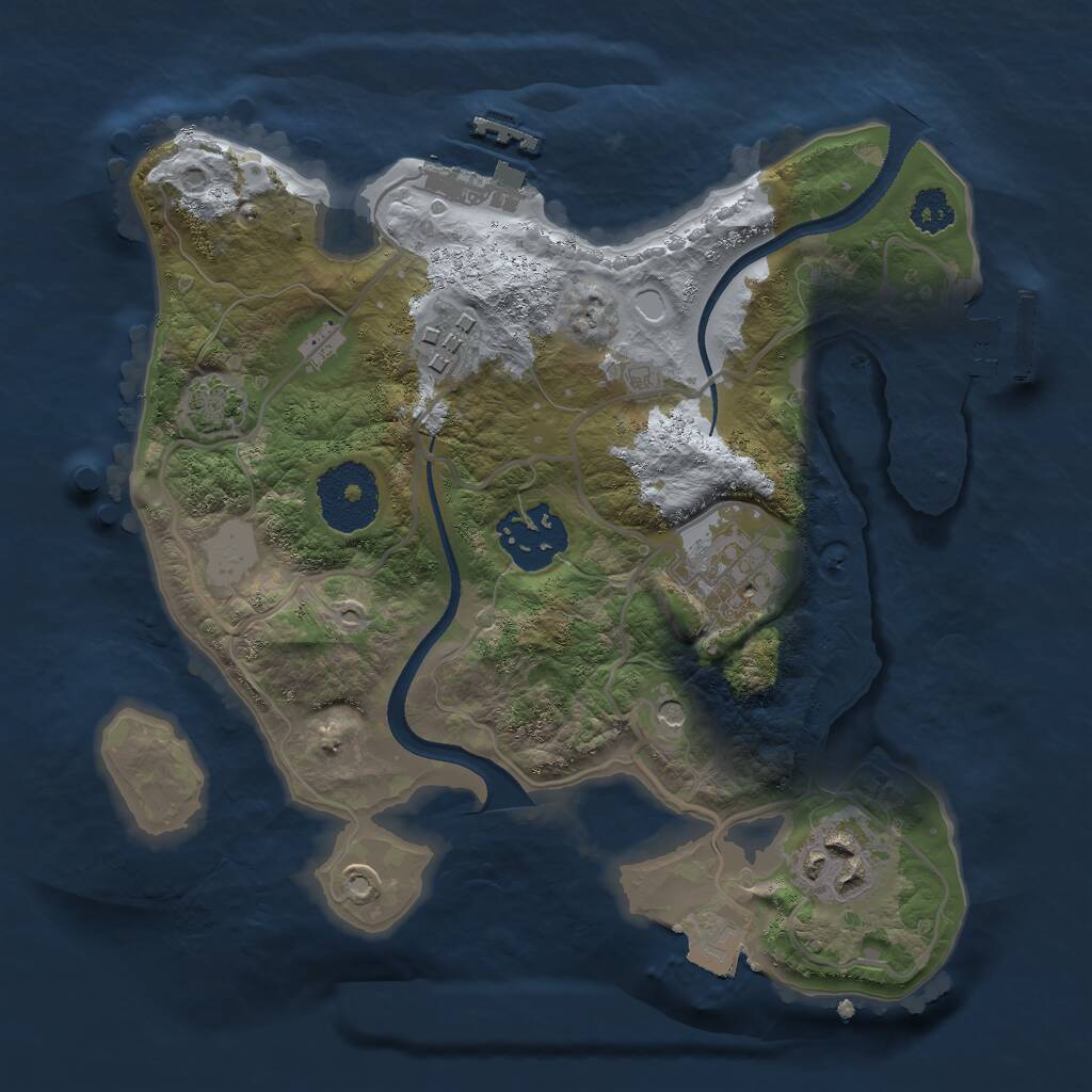Rust Map: Procedural Map, Size: 2500, Seed: 6750, 9 Monuments