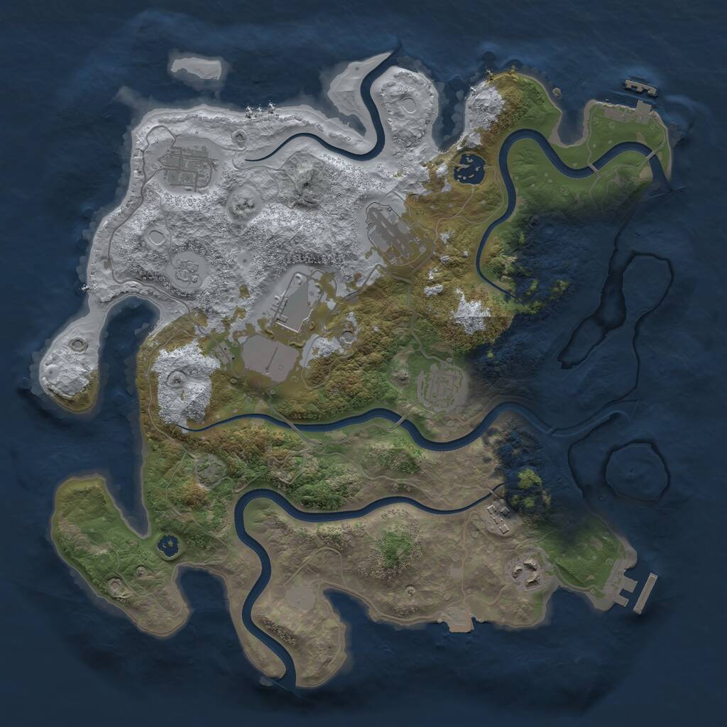 Rust Map: Procedural Map, Size: 3500, Seed: 1781002803, 13 Monuments