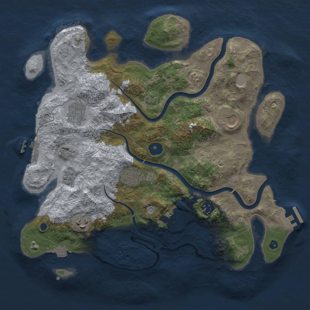 Rust Map: Procedural Map, Size: 3500, Seed: 1387669797, 13 Monuments