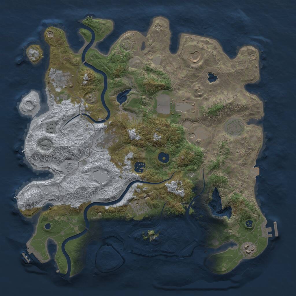 Rust Map: Procedural Map, Size: 4000, Seed: 6788, 16 Monuments