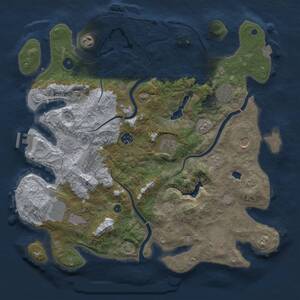 Thumbnail Rust Map: Procedural Map, Size: 4000, Seed: 1398476, 15 Monuments