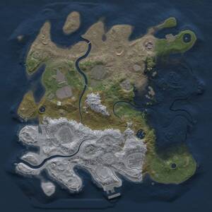 Thumbnail Rust Map: Procedural Map, Size: 3500, Seed: 31232122, 15 Monuments