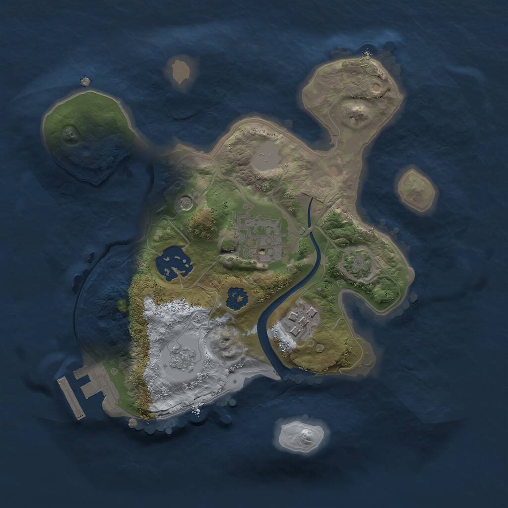 Rust Map: Procedural Map, Size: 2250, Seed: 563457, 8 Monuments