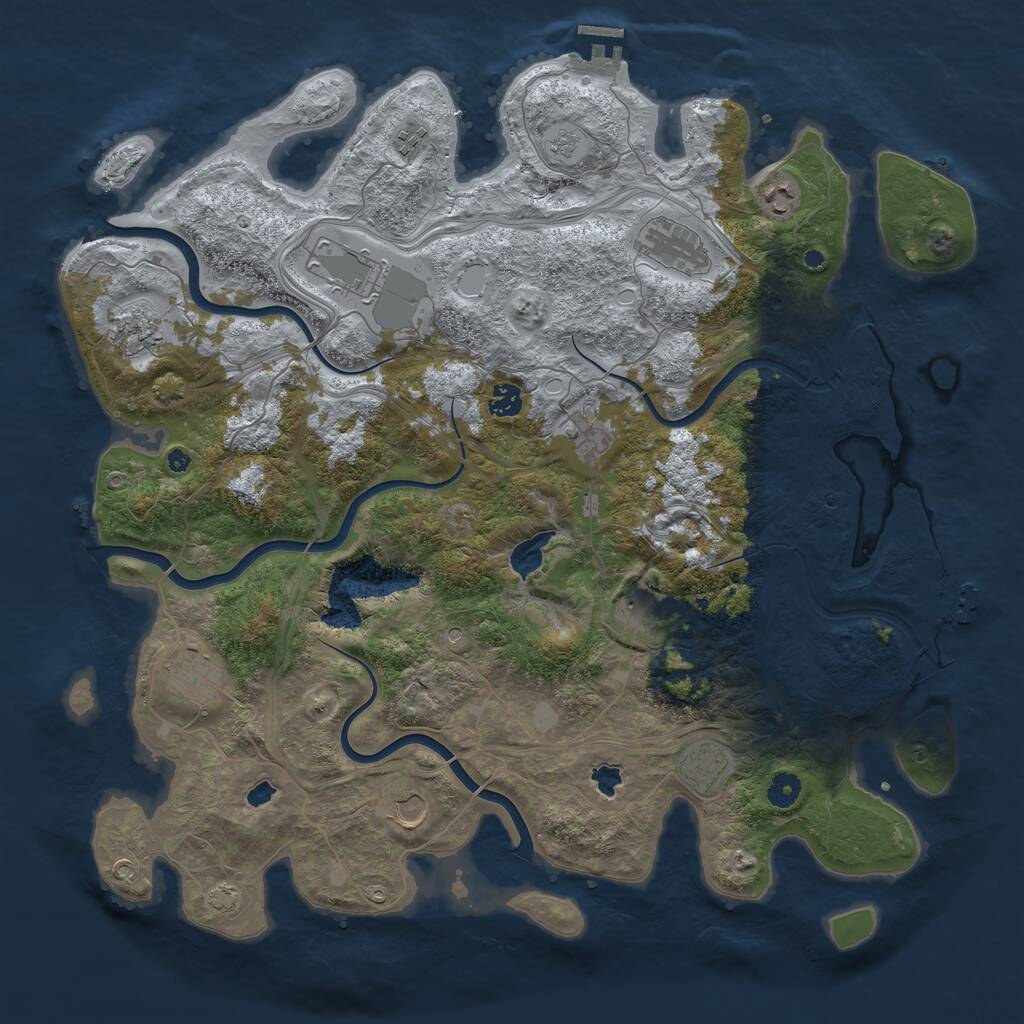 Rust Map: Procedural Map, Size: 4500, Seed: 251076992, 17 Monuments