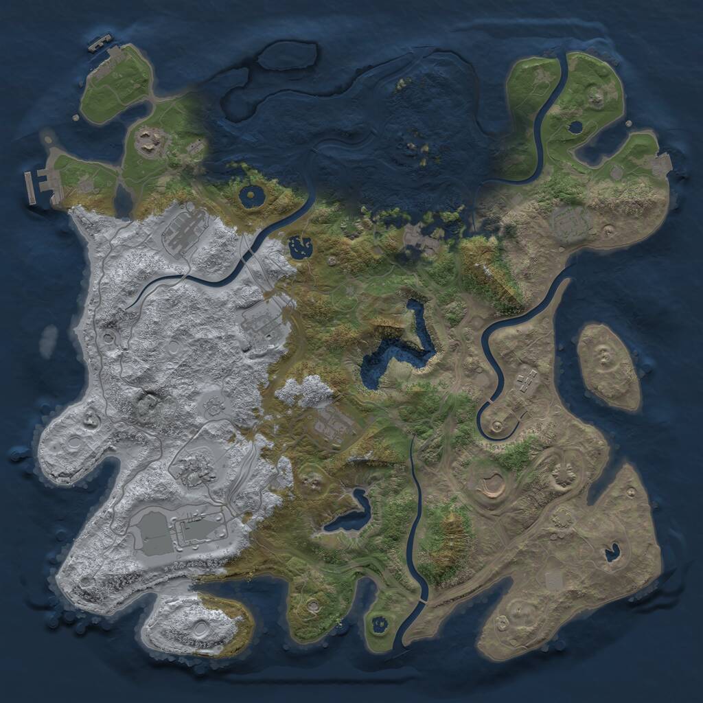 Rust Map: Procedural Map, Size: 4300, Seed: 707471969, 17 Monuments