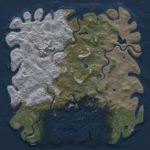 Thumbnail Rust Map: Procedural Map, Size: 6000, Seed: 1270933636, 17 Monuments