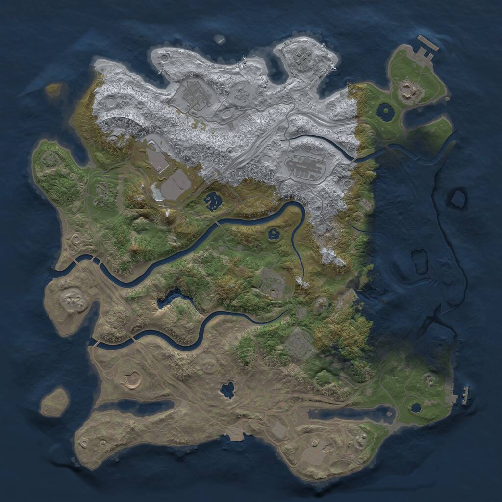 Rust Map: Procedural Map, Size: 4250, Seed: 1662597338, 17 Monuments