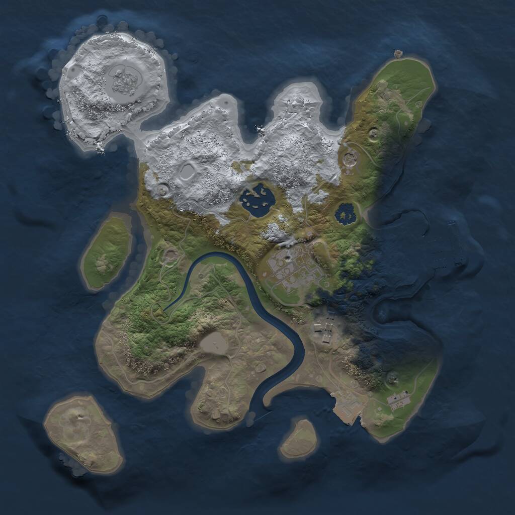 Rust Map: Procedural Map, Size: 2400, Seed: 17762077, 7 Monuments
