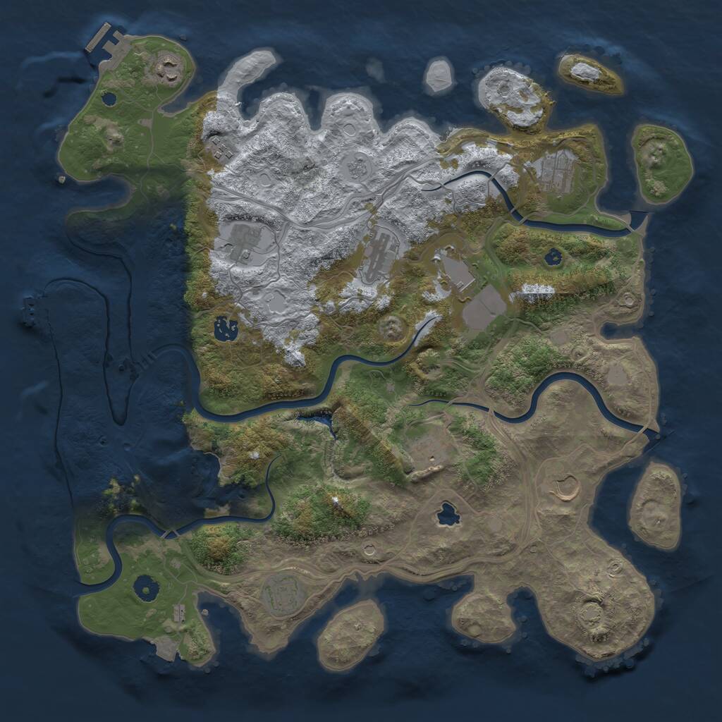 Rust Map: Procedural Map, Size: 4250, Seed: 2017271292, 16 Monuments
