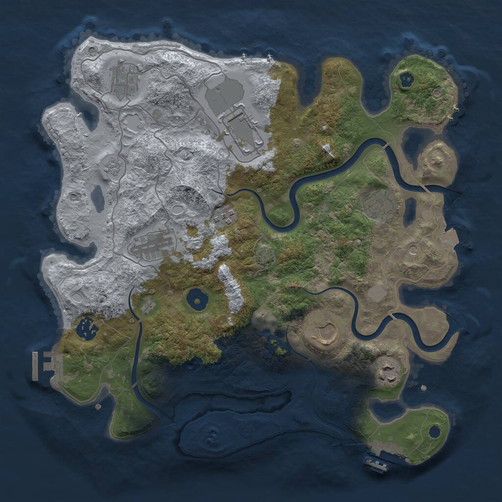 Rust Map: Procedural Map, Size: 3500, Seed: 103380403, 14 Monuments