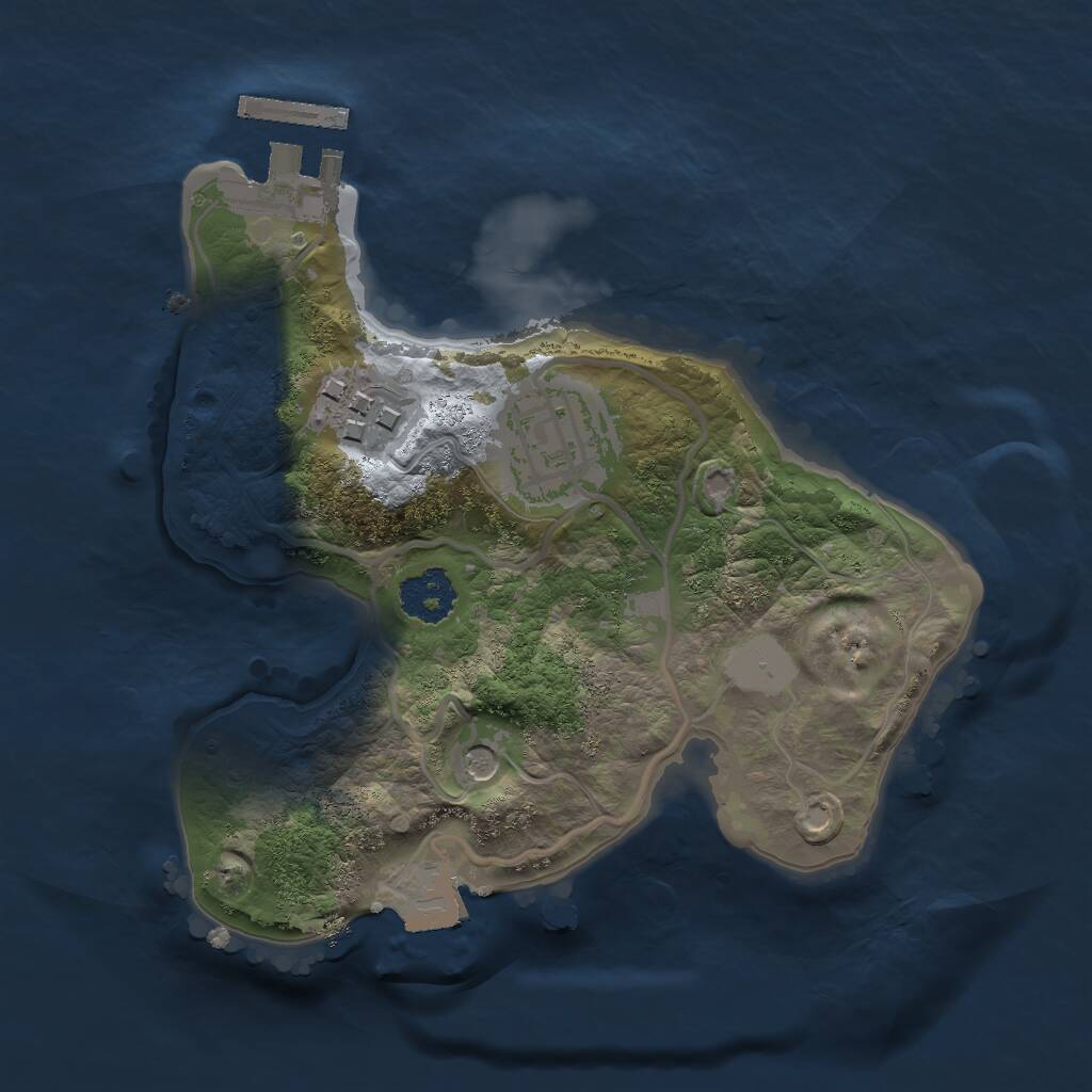 Rust Map: Procedural Map, Size: 2000, Seed: 45032177, 5 Monuments