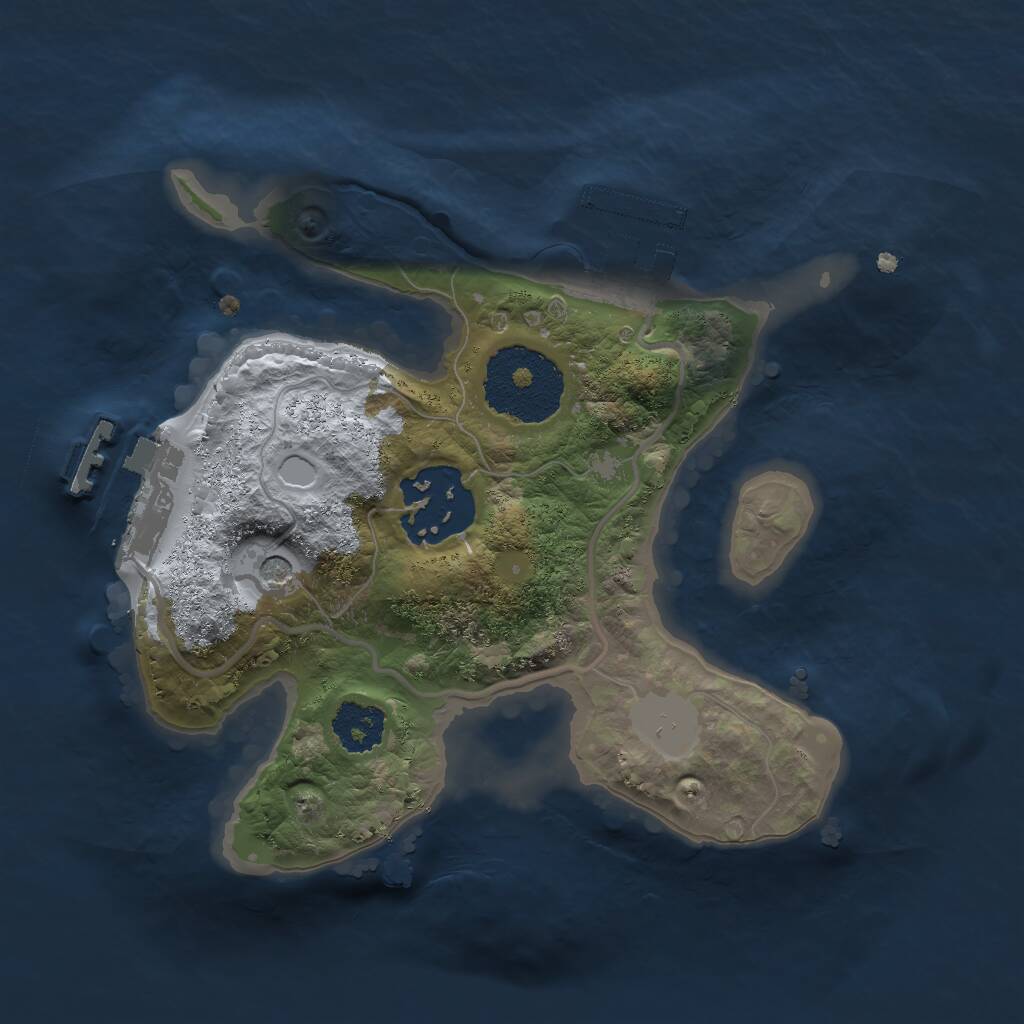 Rust Map: Procedural Map, Size: 2000, Seed: 48123905, 5 Monuments