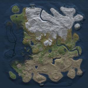 Thumbnail Rust Map: Procedural Map, Size: 4000, Seed: 1329514869, 16 Monuments