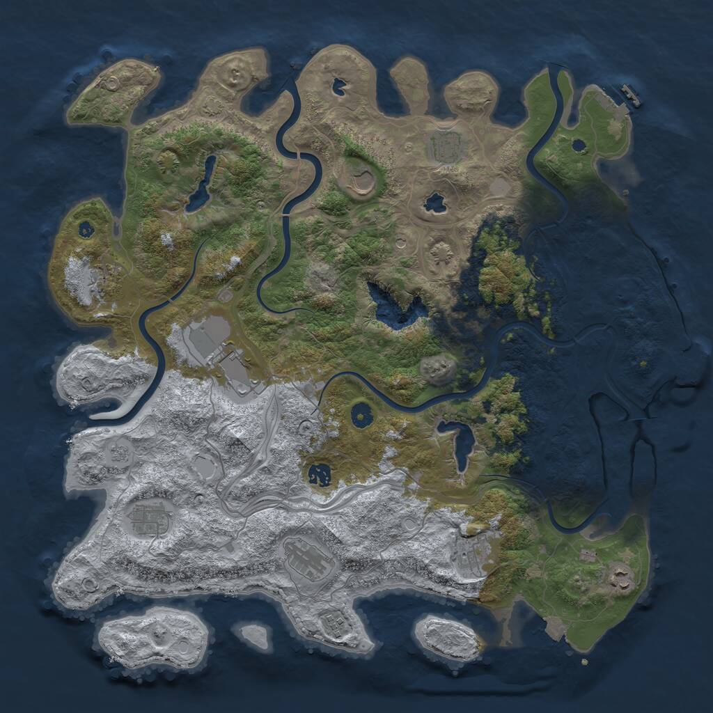 Rust Map: Procedural Map, Size: 4500, Seed: 48500, 16 Monuments