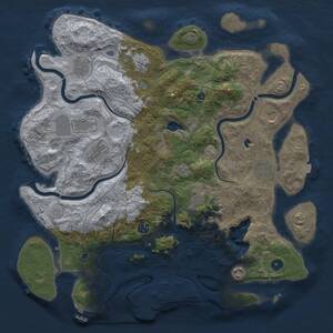 Thumbnail Rust Map: Procedural Map, Size: 4300, Seed: 361853550, 16 Monuments