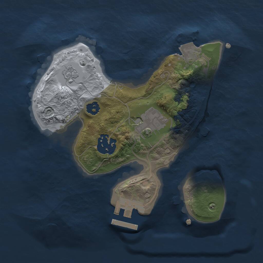 Rust Map: Procedural Map, Size: 2000, Seed: 44751861, 5 Monuments