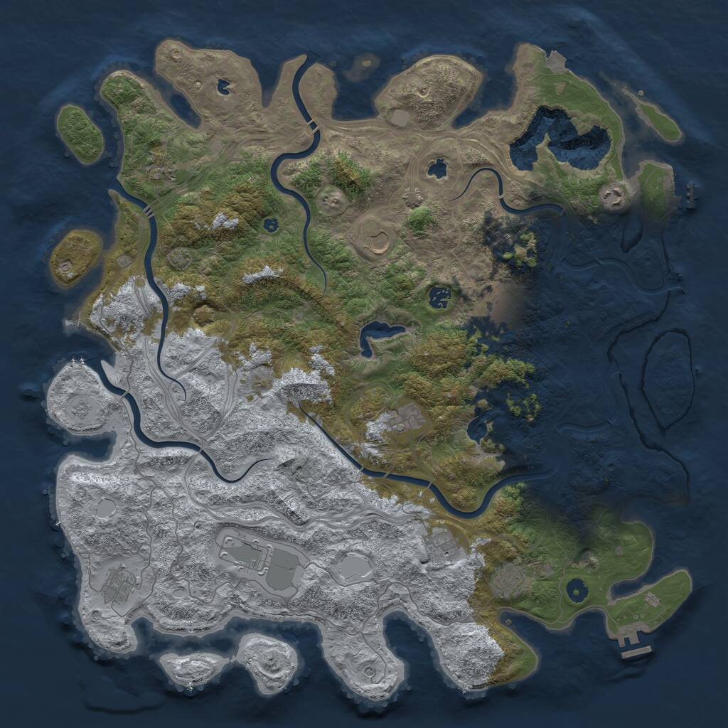Rust Map: Procedural Map, Size: 4900, Seed: 31337, 17 Monuments