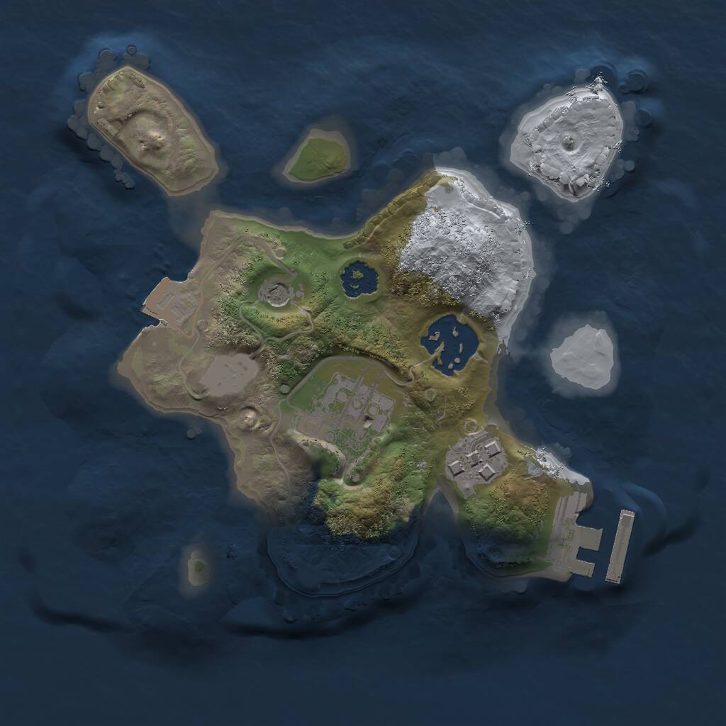 Rust Map: Procedural Map, Size: 2000, Seed: 890559131, 6 Monuments