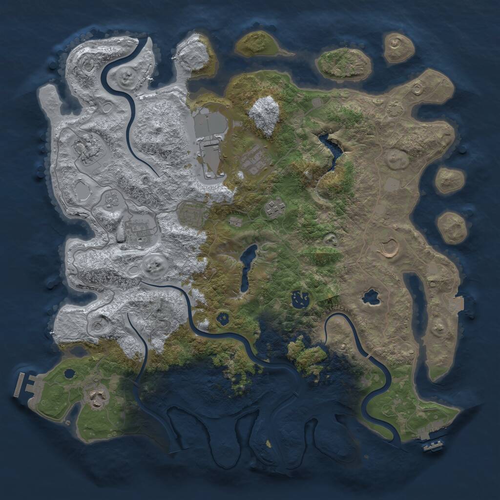 Rust Map: Procedural Map, Size: 4000, Seed: 1358179240, 15 Monuments